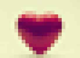 Free photo pixelated heart