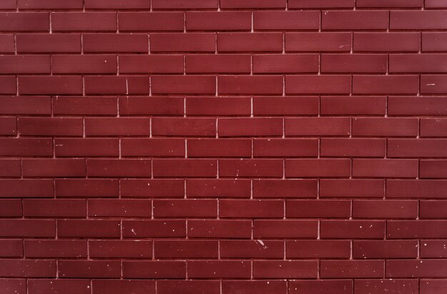 Plain bright red brick wall