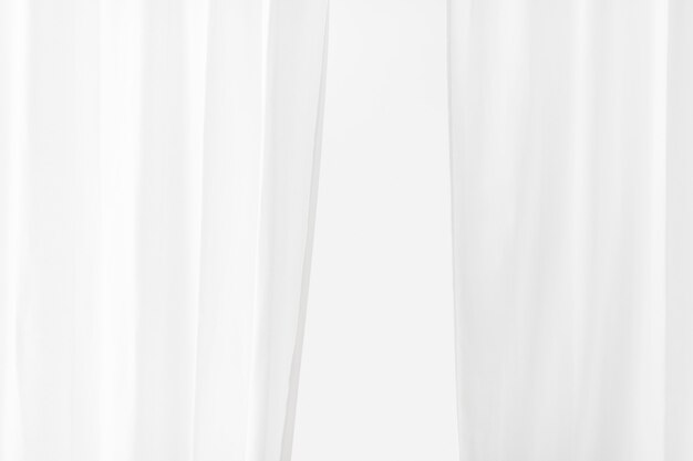 Plain white curtain in a room