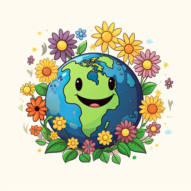 Free photo planet earth in cartoon style