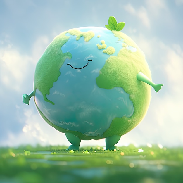 Il pianeta Terra in stile cartone animato