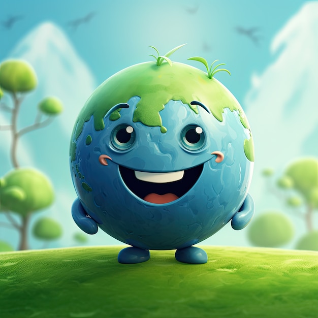 Free photo planet earth in cartoon style