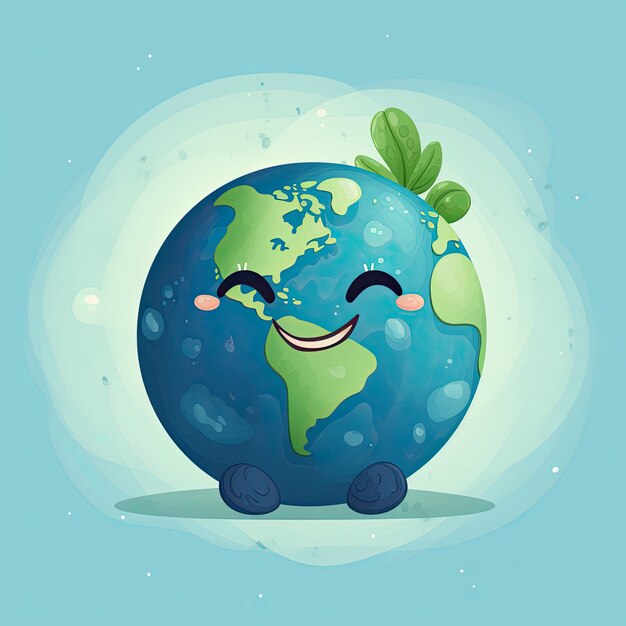 Planet earth in cartoon style