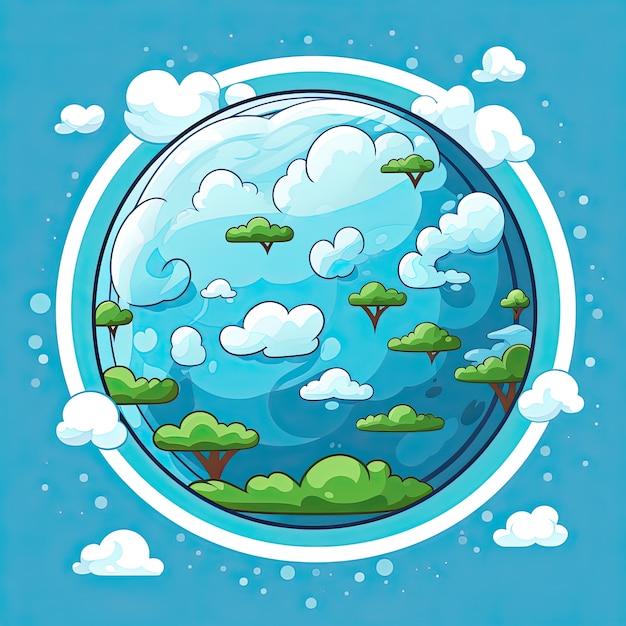 Free photo planet earth in cartoon style