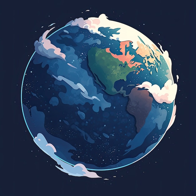 planet earth in cartoon style
