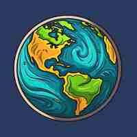 Free photo planet earth in cartoon style