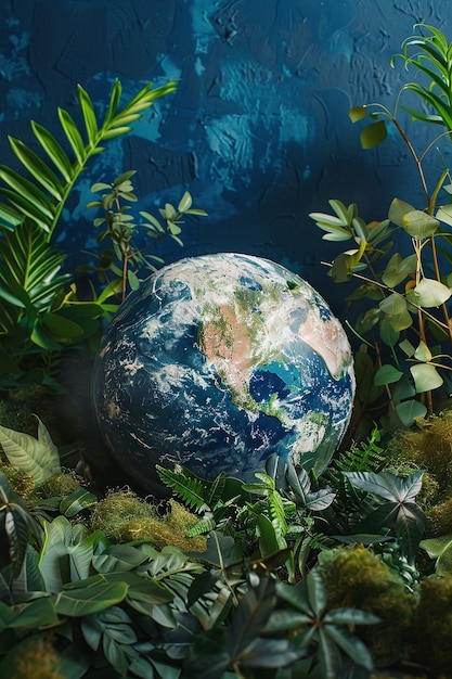 Foto gratuita pianeta terra circondata da natura e vegetazione