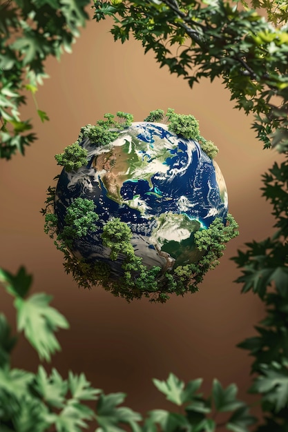 Foto gratuita pianeta terra circondata da natura e vegetazione