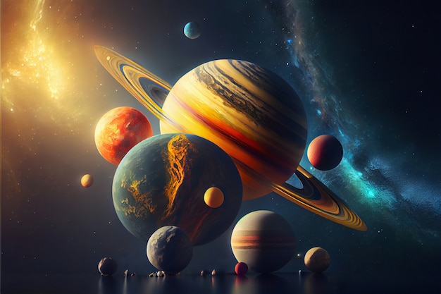 Free photo planets of the solar system in the universe