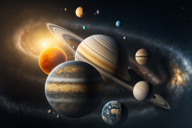 Free photo planets of the solar system in the universe