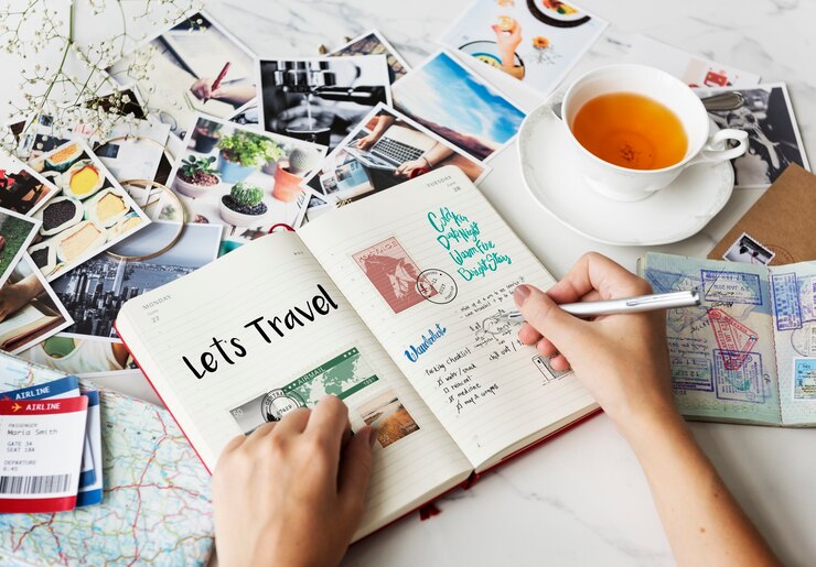 Free Photo planning traveling trip notes wanderkust