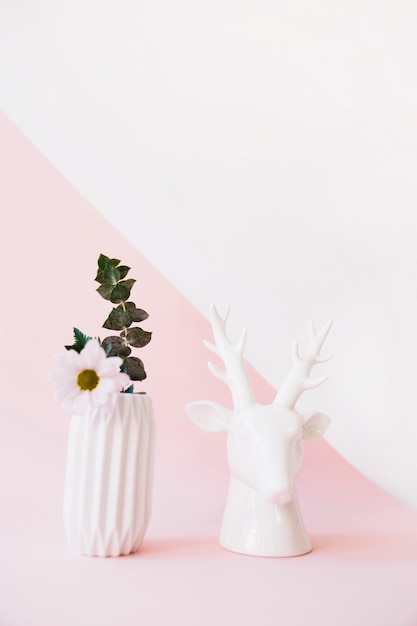 Plant and deer decoration