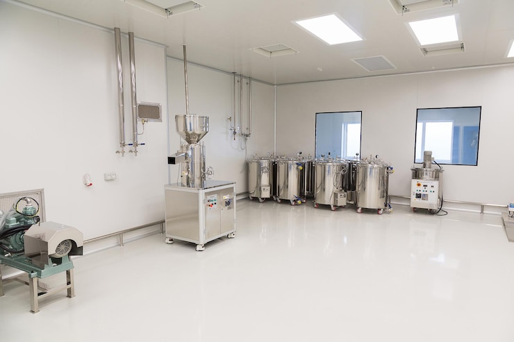 Free Photo plant picture clean room equipment and stainless steel machines
