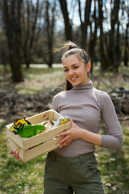 Planting trees as part of reforestation process