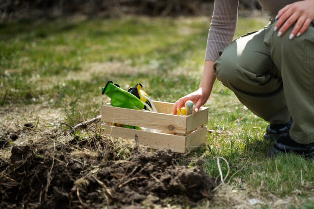 Planting trees as part of reforestation process