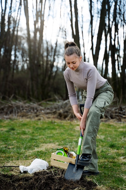 Planting trees as part of reforestation process