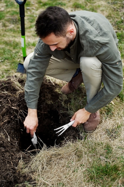 Planting trees as part of reforestation process