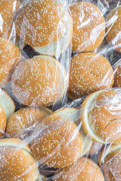 Free photo plastic bags with burger buns