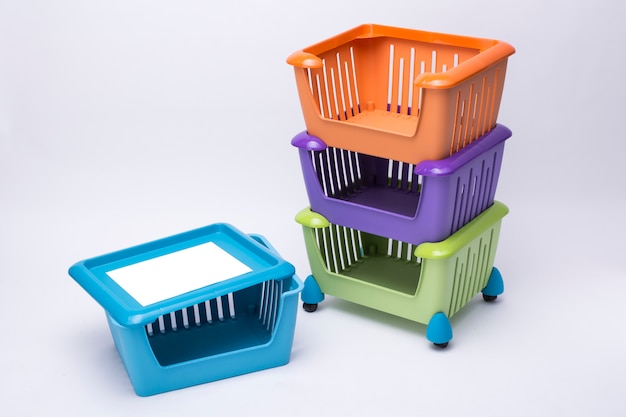 Free photo plastic baskets