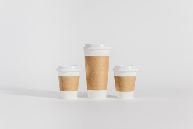 Free photo plastic cups of different sizes