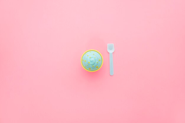 Plastic ice cream and spoon