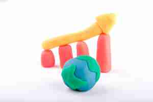 Free photo plasticine of  global business growth bar graph