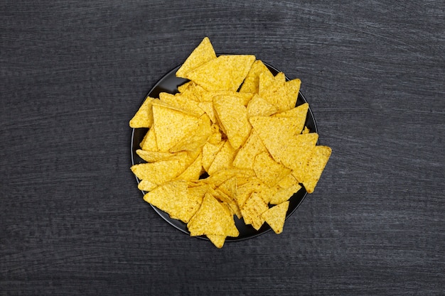 Plate of crunchy nachos