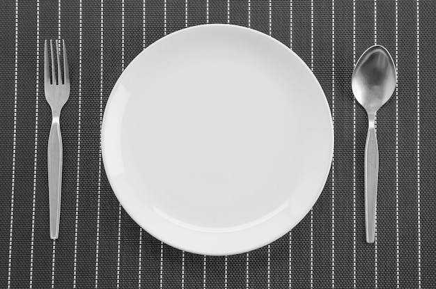 plate mat with plate fork and knife