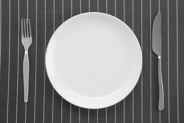 plate mat with plate fork and knife