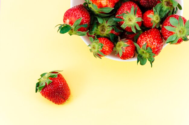 Plate of red strawberries