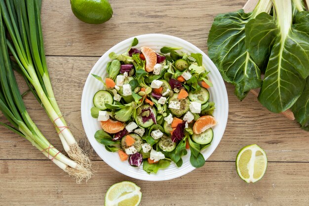 plate with fresh salad