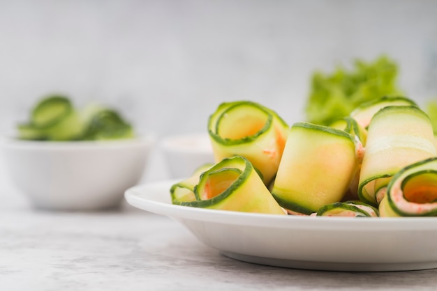 Plate with fresh vegetables