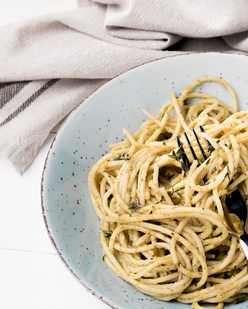 Plate with spaghetti