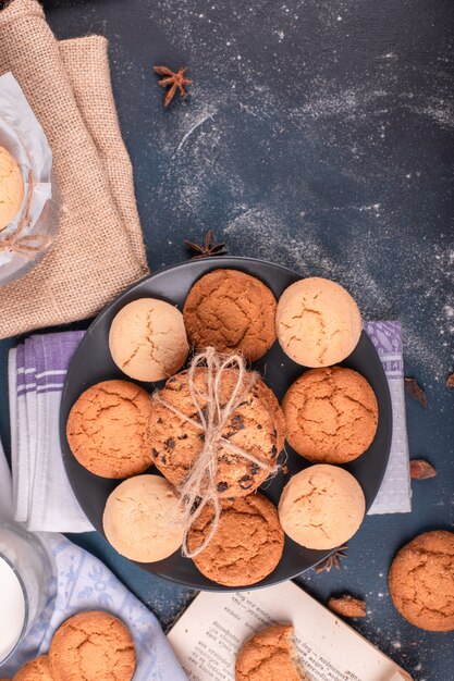 Plate with sweeties and biscuits