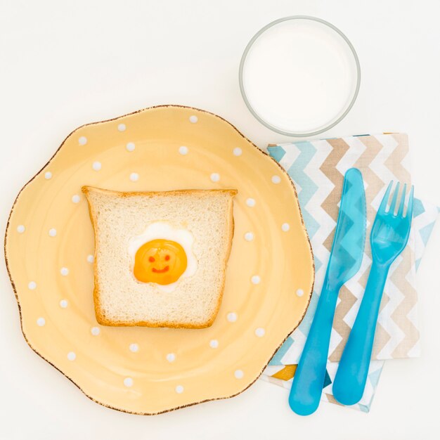 Plate with toast for baby