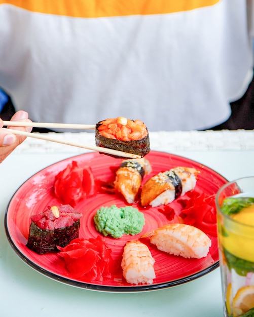 Plate with various sea food