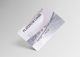 Бесплатное фото Платиновый макет кредитной карты деньги и банковское дело