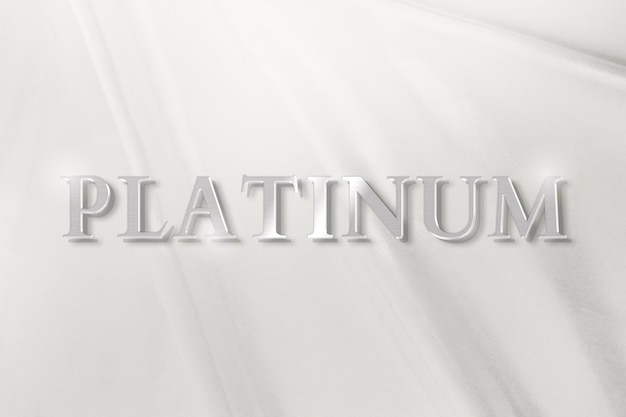 platinum text in luxury silver metallic font