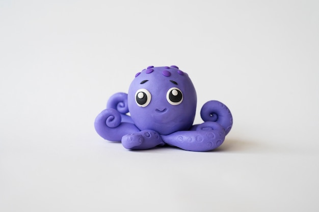 Play dough background with cute octopus