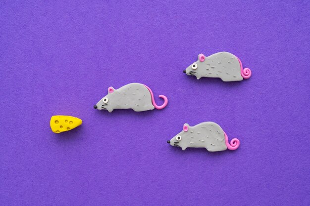 Play dough background with mice