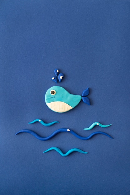 Free photo play dough background with whale