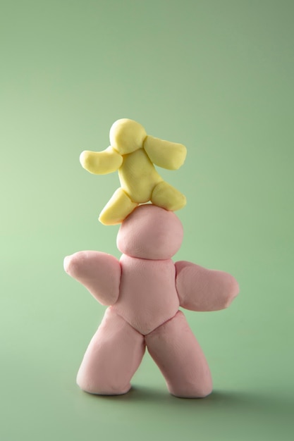 Free photo playdough art with people shapes