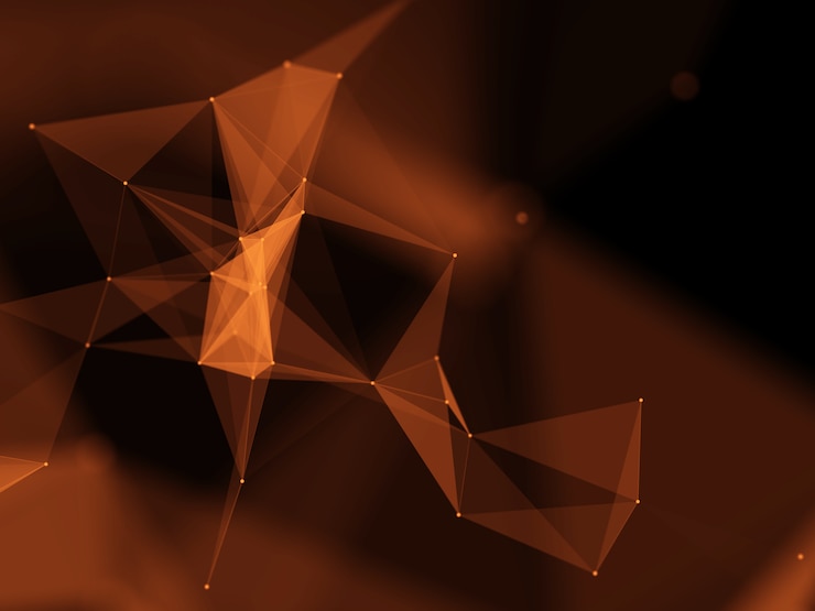 Free Photo plexus modern background with abstract low poly shapes