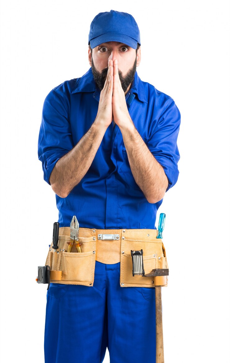 Free Photo plumber pleading