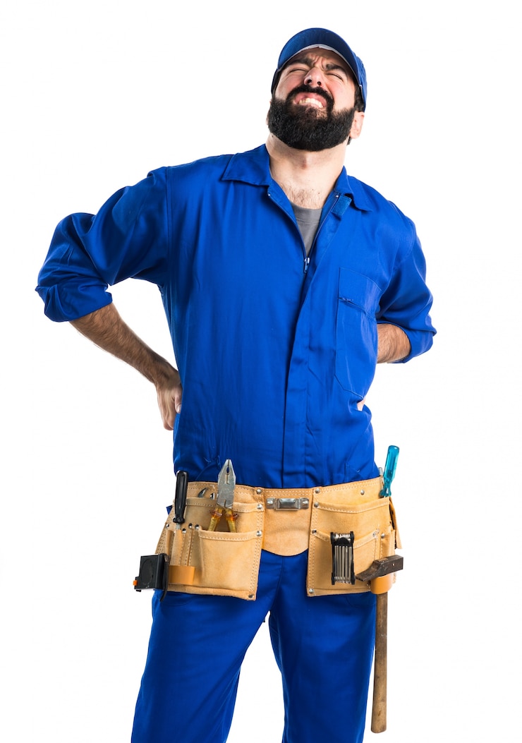 Free Photo plumber with back pain