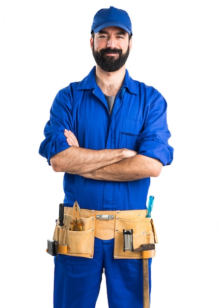 Plumber with his arms crossed