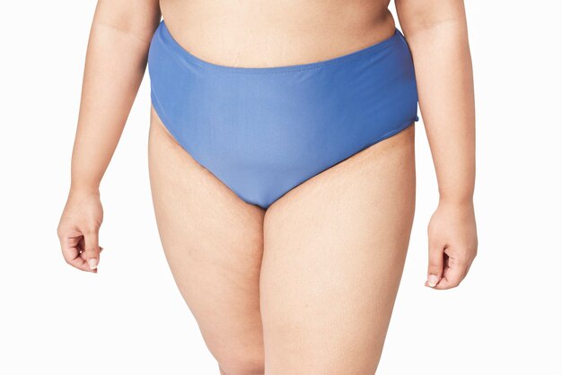 Plus size model blue underwear apparel