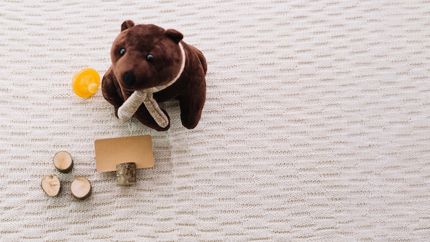 Plush bear and blank tag