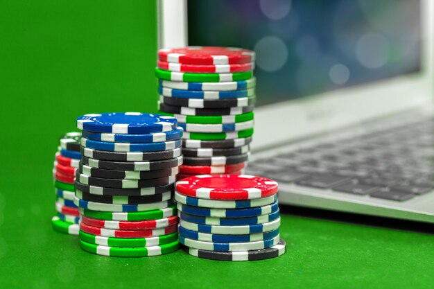 Poker chips on the table