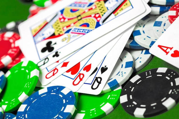 Poker chips on the table